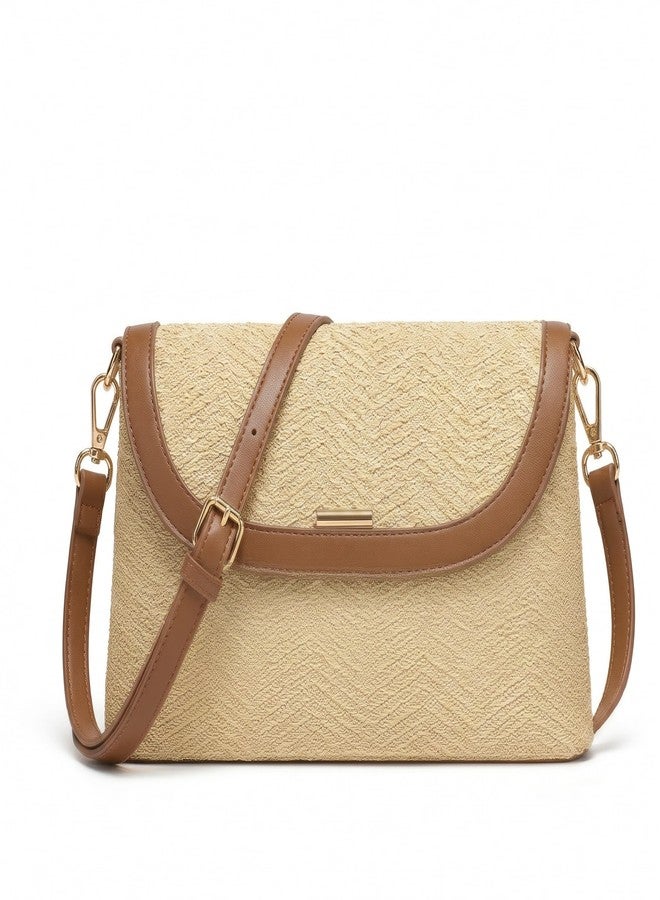 CHUNLI Straw Purse for Women, Woven Beach Crossbody Bag with Adjustable Strap, Summer Boho Resort Vacation Shoulder Handbag - Image 1