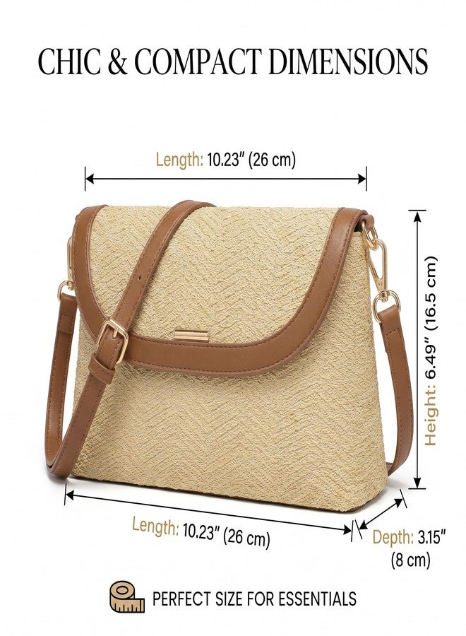 CHUNLI Straw Purse for Women, Woven Beach Crossbody Bag with Adjustable Strap, Summer Boho Resort Vacation Shoulder Handbag - Image 4