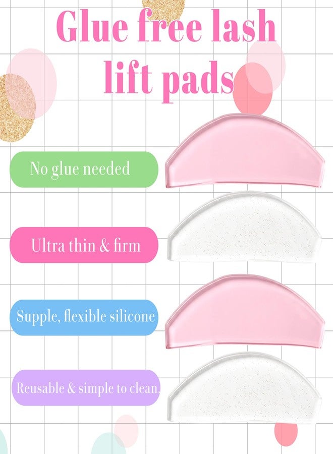 Molain 8 Pcs Flat Lash Lift Shields, Korean Lash Lift Pads Ultra-Thin Self Adhesive Reusable Lashes Lifts Shields Eyelashes Pad for Salon Perming Softening Pads - Image 3
