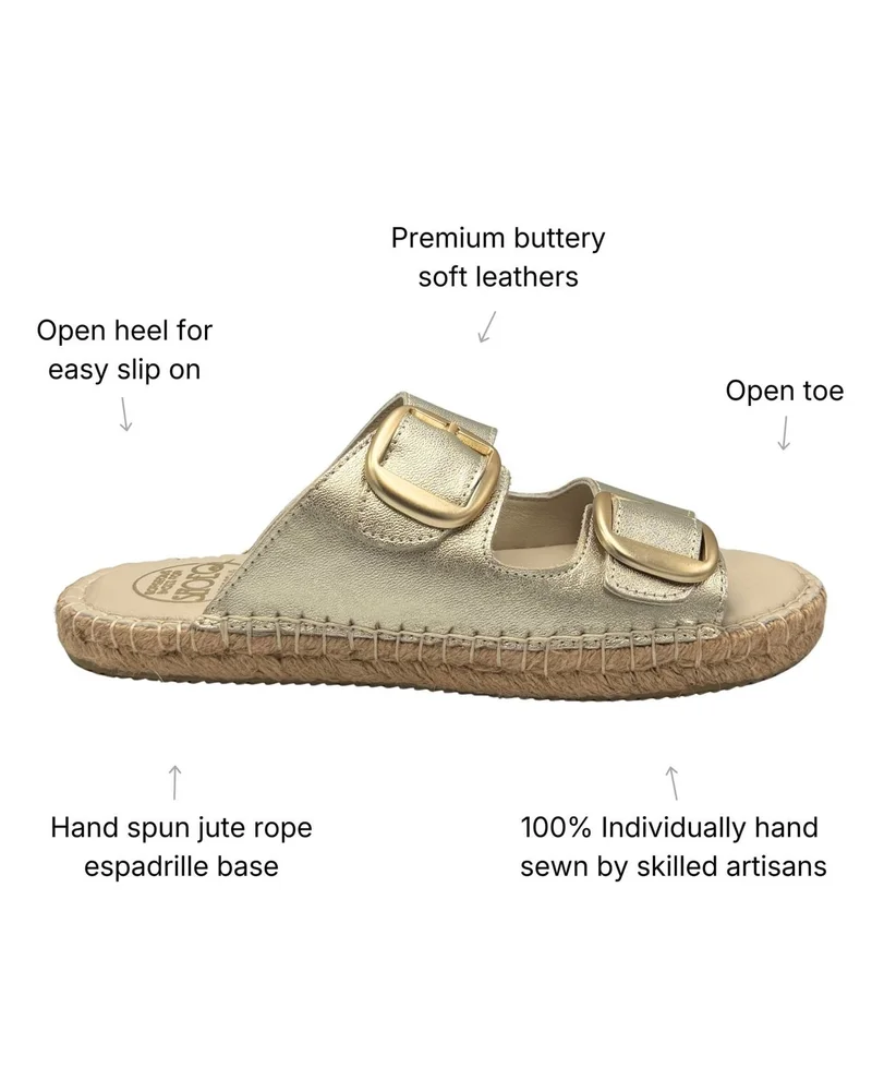 SHOEQ Champagne Urban Espadrille Slide for Women | Best Price UAE