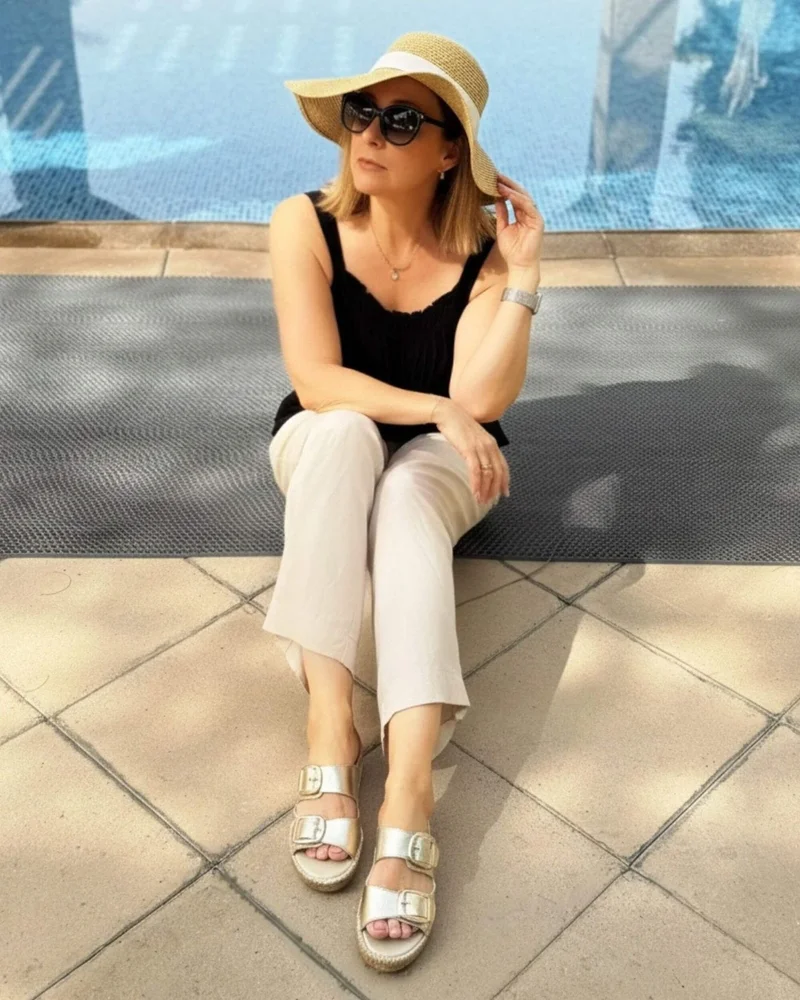 SHOEQ Champagne Urban Espadrille Slide for Women | Best Price UAE