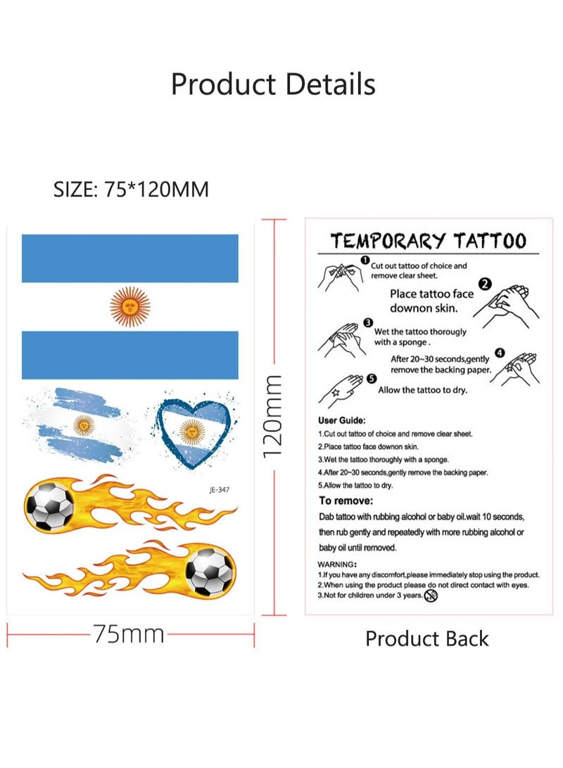 5 Sheets Temporary Tattoos Sticker of National Flag for Football Sport Events 2022 12x7.5cm - Image 3
