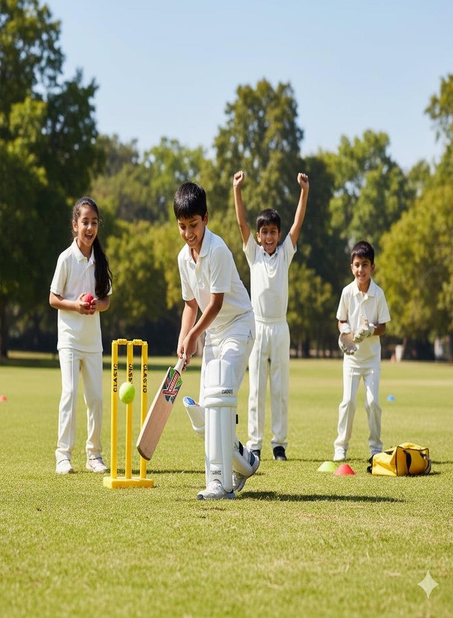 Canbee واقيات ساق للكريكيت من كانبي، للجنسين، كاملة، للشباب والأطفال والأولاد | واقيات للضرب للأولاد | معدات حماية خفيفة الوزن ومريحة للاعبين الكبار والصغار، واقيات ساق بمقاسات مختلفة للاعبي الكريكيت المبتدئين (للأولاد) - Image 4