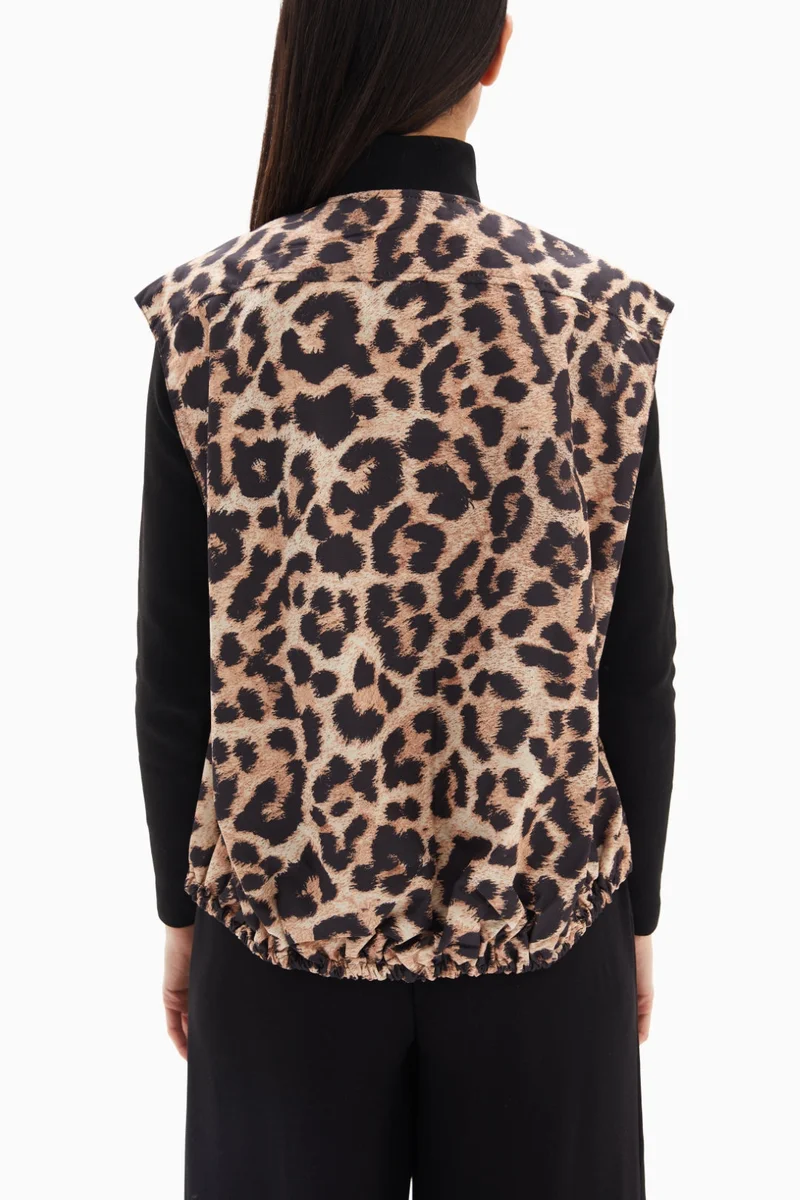 Wecre8 Brown Leopard Print Vest By WECRE8