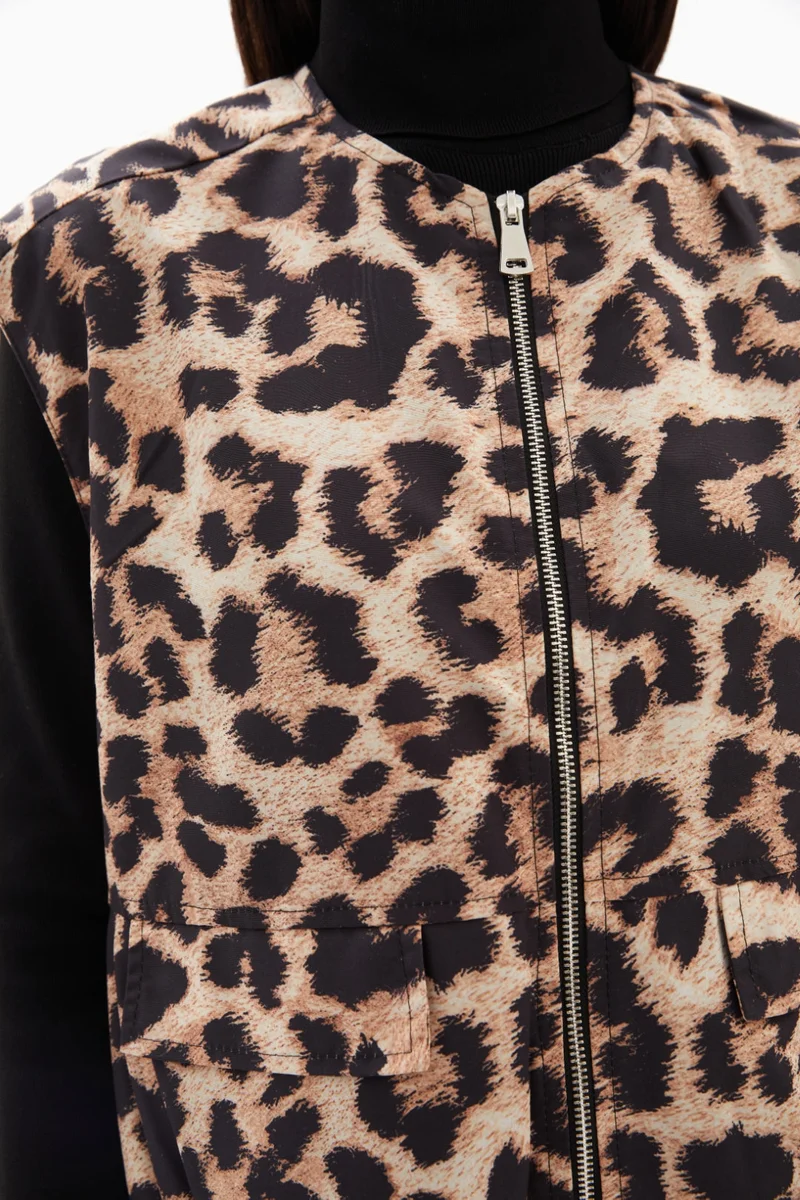 Wecre8 Brown Leopard Print Vest By WECRE8