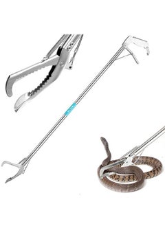 Professional Foldable Snake Claw Reptile Catcher Stick Rattlesnake Grab Handlebar with Serrated Wide Pliers,Snake Tongs 150cm
