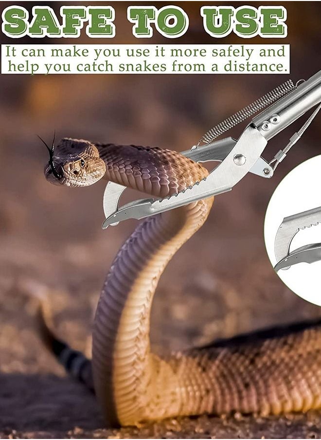 Generic - Professional Foldable Snake Claw Reptile Catcher Stick Rattlesnake Grab Handlebar with Serrated Wide Pliers,Snake Tongs 150cm - Image 1