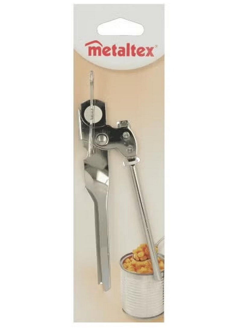 Metaltex 2 In 1 Can Opener With Cap Lifter Durable Nickel Plated Metal - Image 1