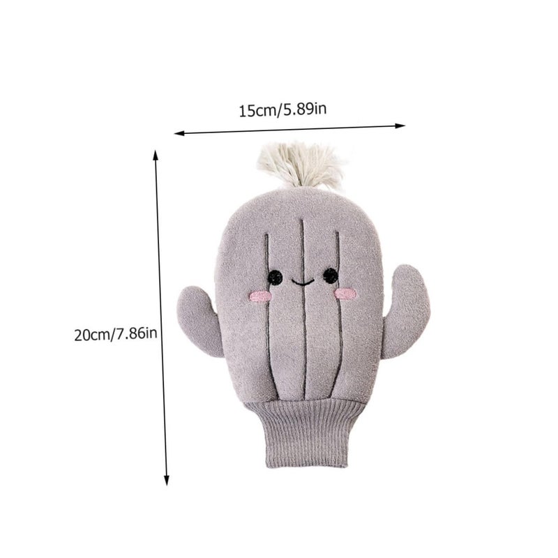Cactus Pattern Baby Bath Mitts Gloves 3 Pack Elastic Washcloths Body Scrub Towel - Image 3