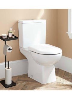 Generic Toilet Paper Holder, Free Standing Toilet Roll Holder for 3-4 Rolls with Heavy Base, Tissue Paper Roll Dispenser Storage with Tray for Bathroom  - Image 4