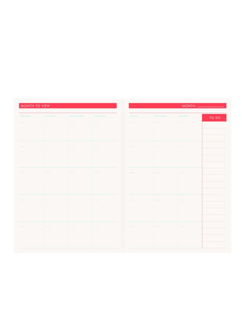 Joules Red Striped Agenda Planner Dog Print - Image 3