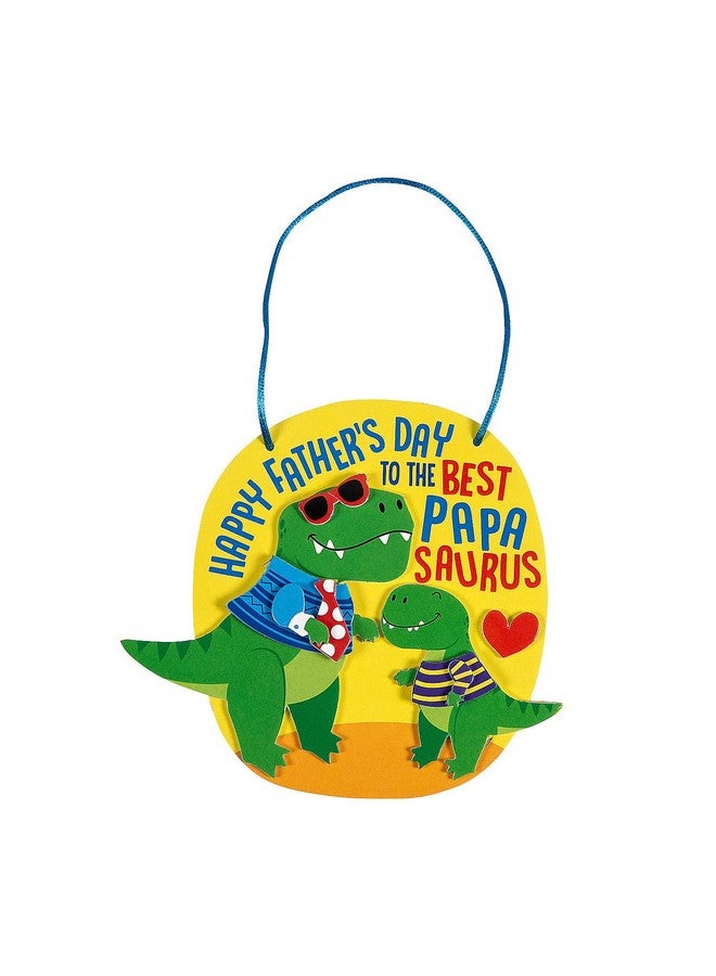 Fun Express Happy Father’s Day Papasaurus Sign Craft Kit, Makes 12 - Image 1