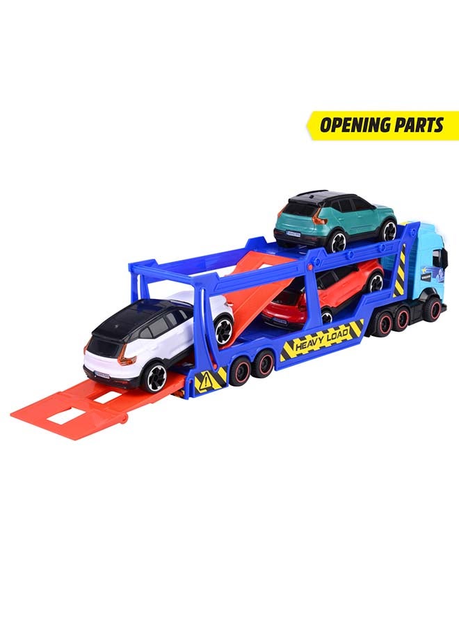Dickie Volvo FH16 Car Transporter Truck 40cm with Trailer, 3 Volvo XC40 Toy Cars, Light & Sound, Ages 3+ - Image 3