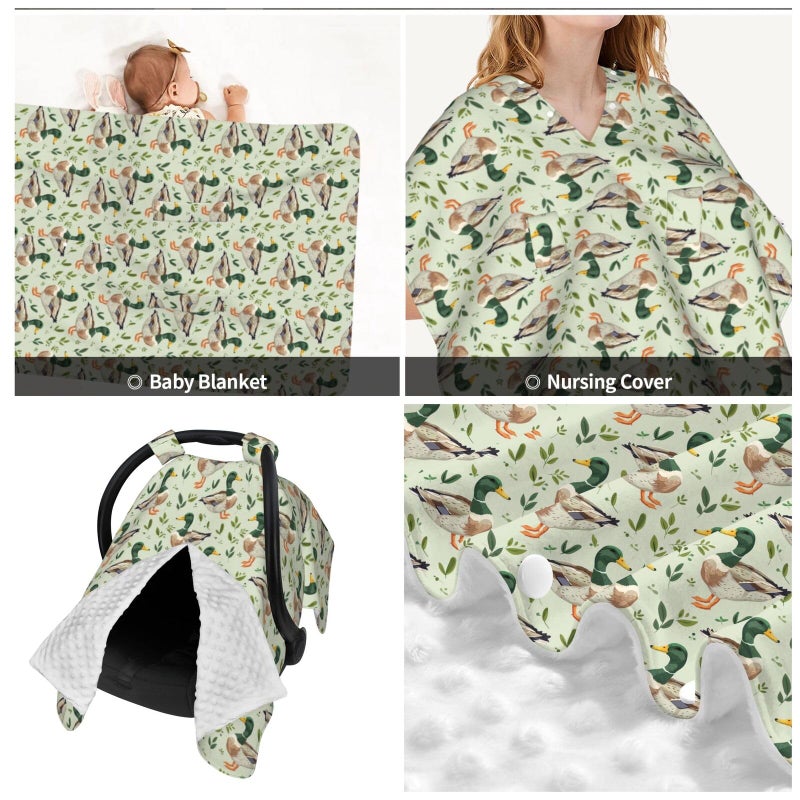 Muishi Cute Mallard Duck Baby Car Seat Canopy Nursing Cover for Newborn Car Seat Breastfeeding Covers Blanket Newborn Shower Gift - Image 2
