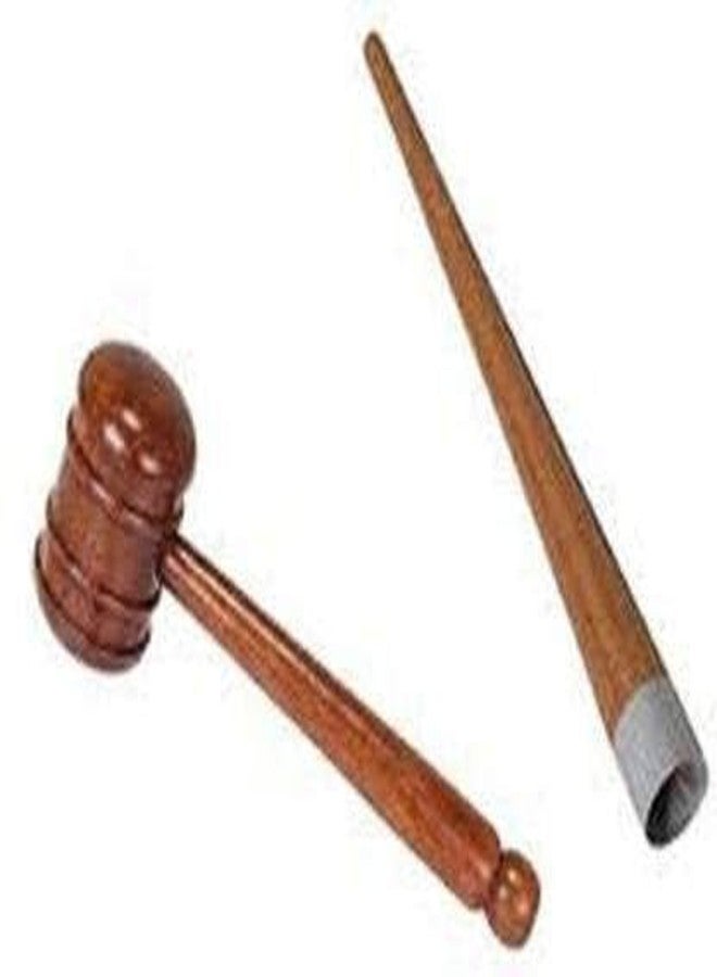 Kiraro Combo Cricket Bat Double Side Knocking Wooden Mallet (Hammer) with 1 Cricket Bat Handle Gripper Cone (Pack of 2) - Image 2