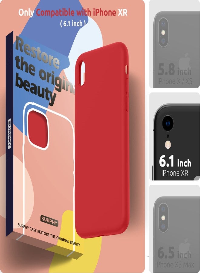 SURPHY Compatible with iPhone XR Case, Thickened Liquid Silicone Phone Case (with Microfiber Lining) for iPhone XR 6.1 inches, Red - Image 2