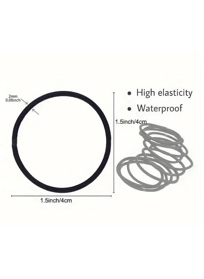Seeotwo Black Elastic Hair Ties Premium No Damage Ouchless Rubber Bands Stretchable Non-Slip 2MM for Medium Thick Thin Hair, Pain-Free Ponytail Holders, Scrunchy, Women, Men, Girls (Black, 24) - Image 4