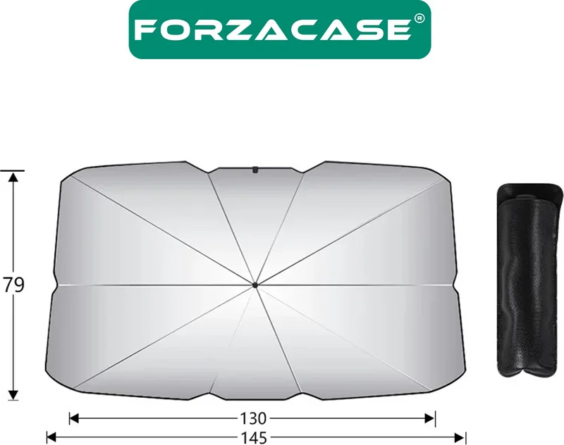 Forzacase Leather Carrying Bag Car Front Window Umbrella Sunshade Shade Protector - FC286