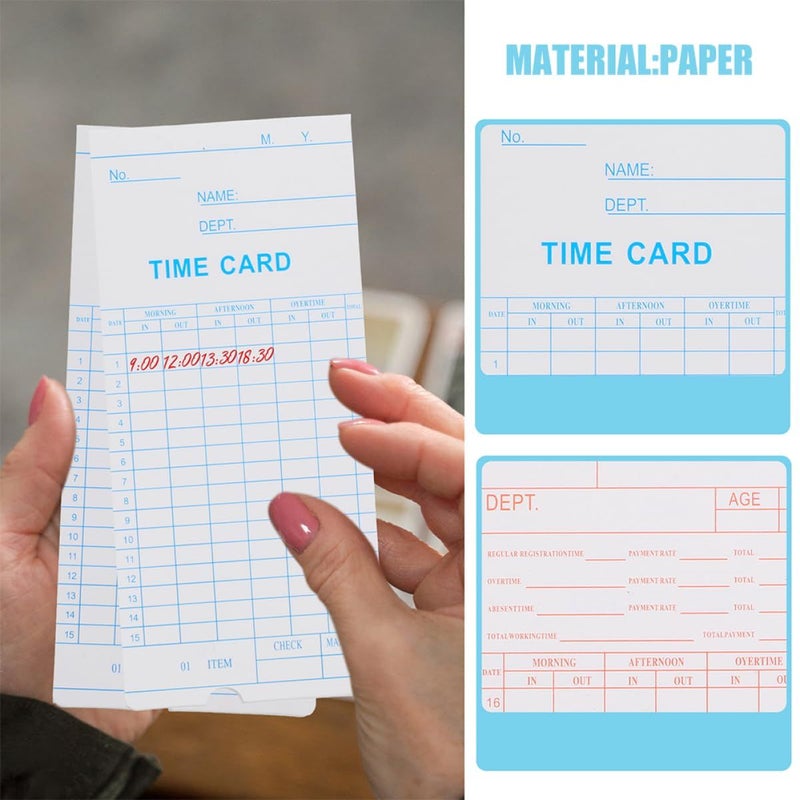 Artibetter 100pcs Weekly Daily Timecards Sturdy for Employee Tracking - Image 4