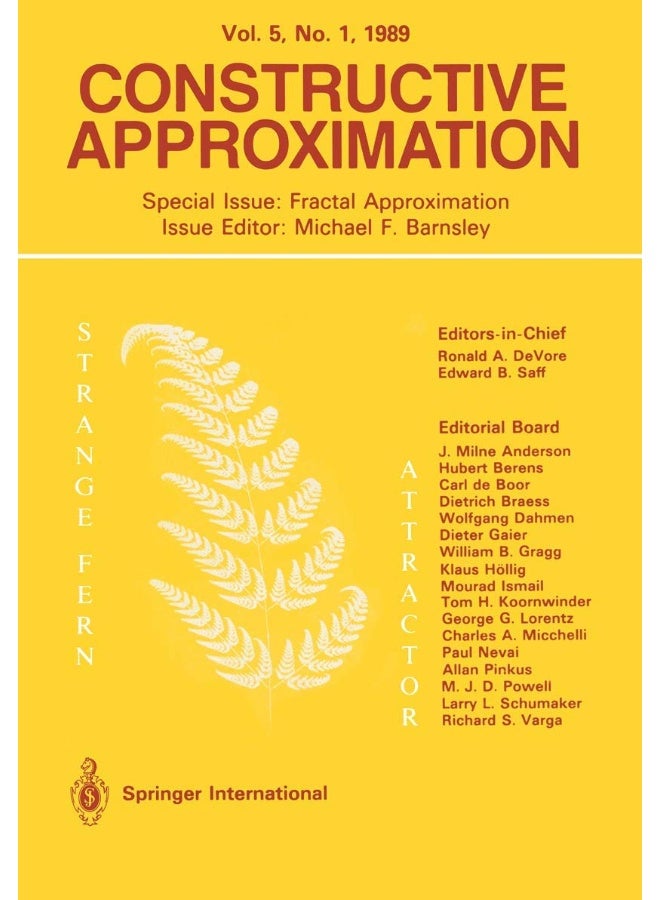 Constructive Approximation: Special Issue: Fractal Approximation 