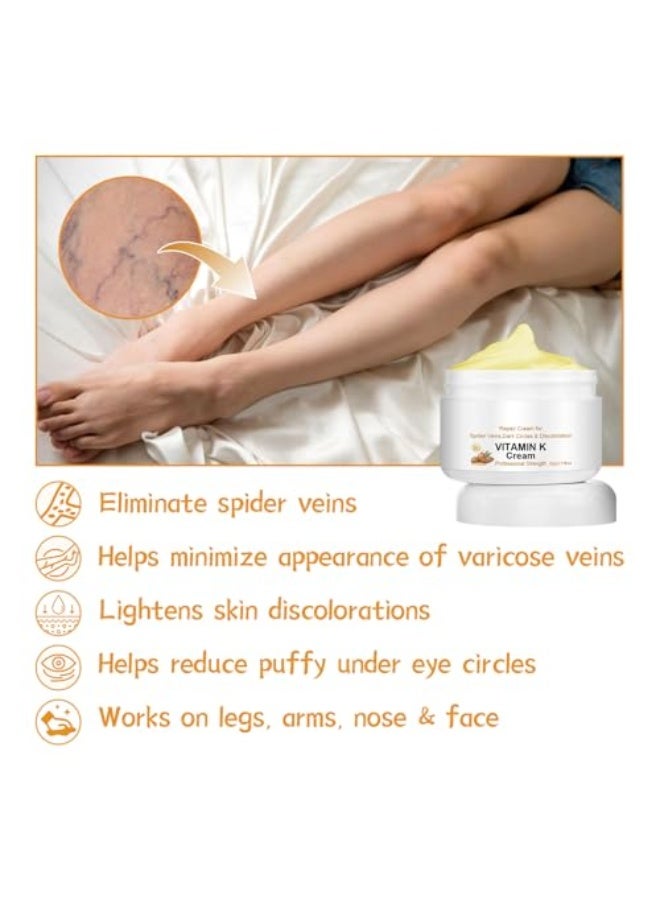 EELHOE Vitamin K Professional Strength Repair Cream for Spider Veins, Dark Circles and Discoloration, 60g - Image 5