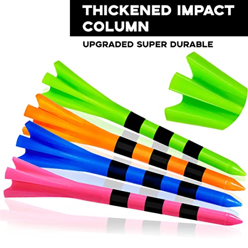 PinbWD Plastic Tees 120 Pack,3-1/4 INCH Unbreakable Long Blue Tees with 20 Short Golf Tee Bulk,Low Friction and Resistance - Image 5