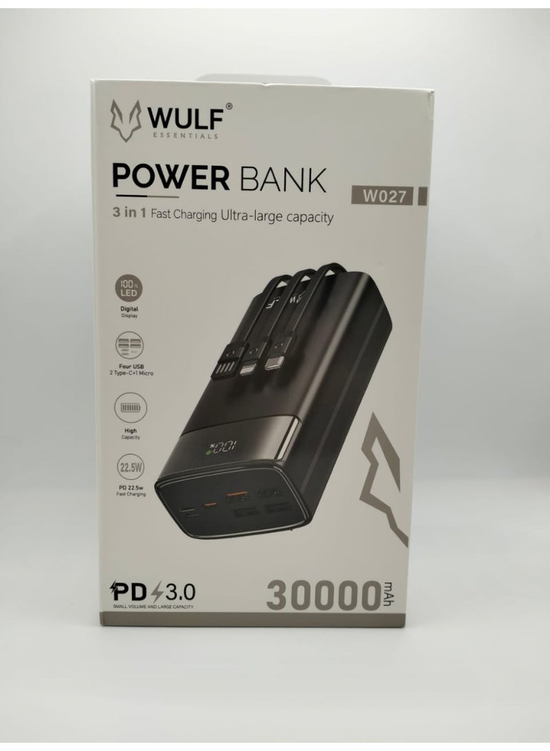 Wulf WULF ESSENTIALS POWER BANK - 30000mAh, 3-in-1 Fast Charging - Image 1