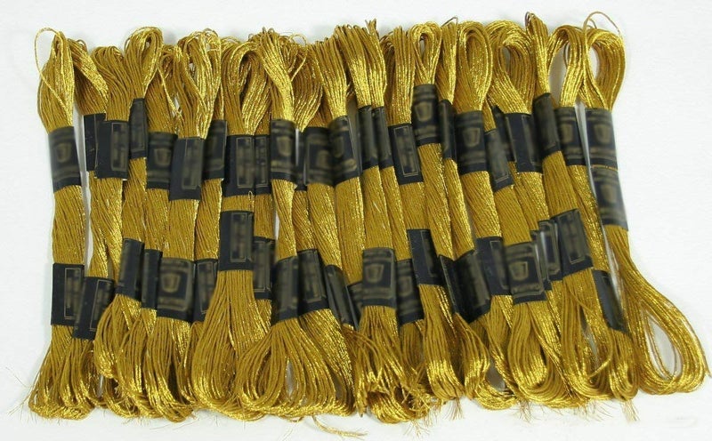 RSP Quality bit® Mettalic Hand Embroidered Cotton Thread Skeins Set for Craft & Projects (Light Golden, Pack of 25) - Image 4