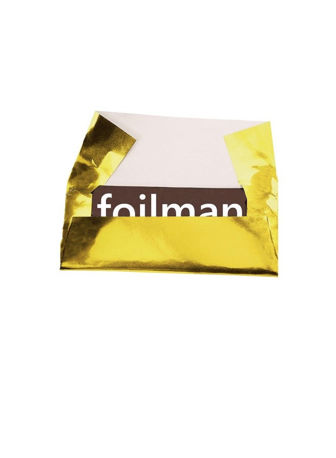 Foilman Foil Wrapper - Pack of 100 Candy Bar Wrappers with Thick Paper Backing - Folds and Wraps Well - Best for Wrapping 1.55Oz Candies/Chocolate Bars/Gifts - Size 6" X 7.5" (Gold)  - Image 4