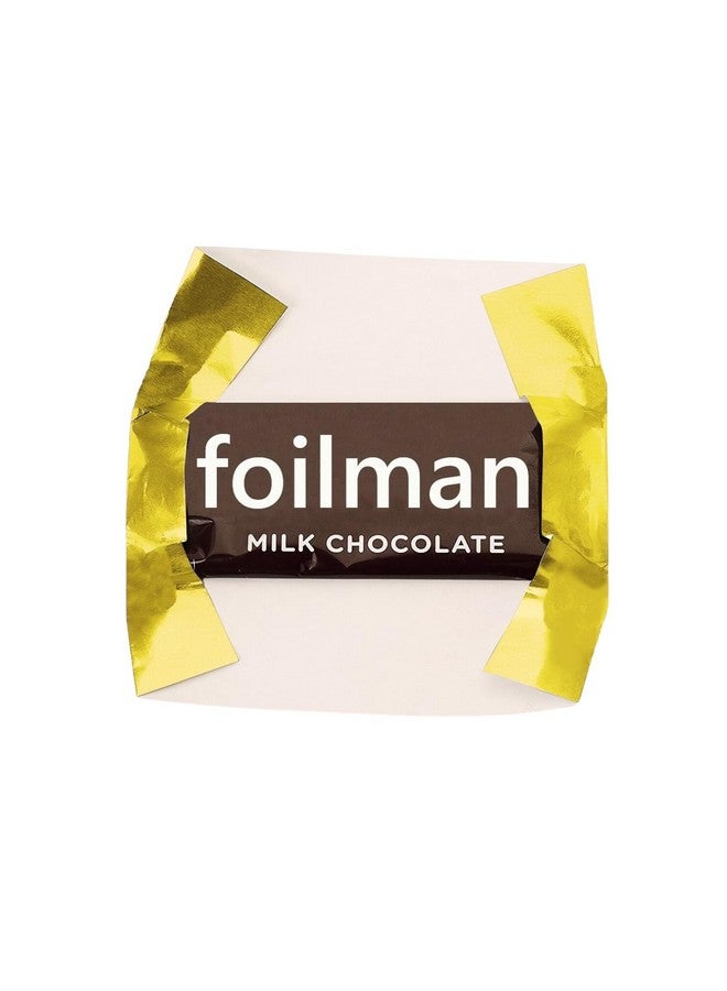 Foilman Foil Wrapper - Pack of 100 Candy Bar Wrappers with Thick Paper Backing - Folds and Wraps Well - Best for Wrapping 1.55Oz Candies/Chocolate Bars/Gifts - Size 6" X 7.5" (Gold)  - Image 1