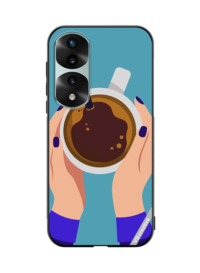 VR CREATIVE Protective Case Cover For Honor 70 Pro plus Female Hands Holding Cup Of Coffee Design Multicolour - Image 1