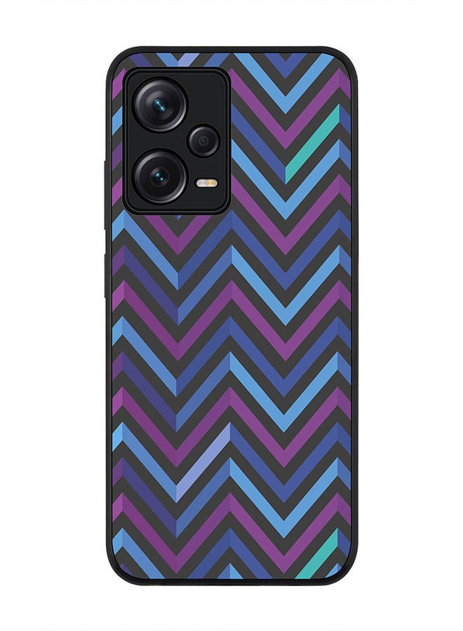 Rugged Black edge case for Redmi Note 12 Pro 5G Slim fit Soft Case Flexible Rubber Edges Anti Drop TPU Gel Thin Cover - Deep Chevron
