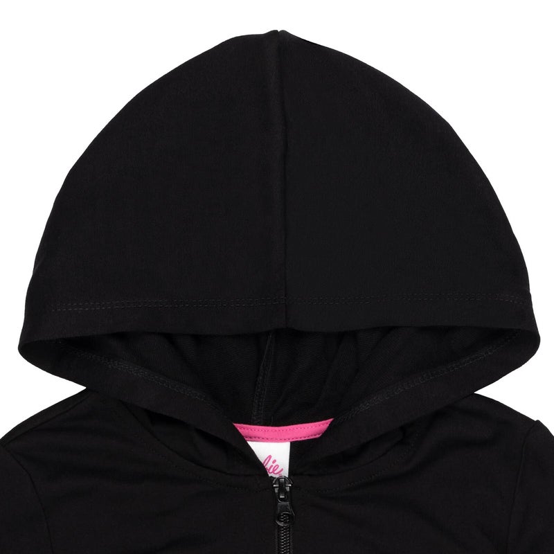 Barbie Little Girls French Terry Zip-Up Hoodie Black 7-8 - Image 5