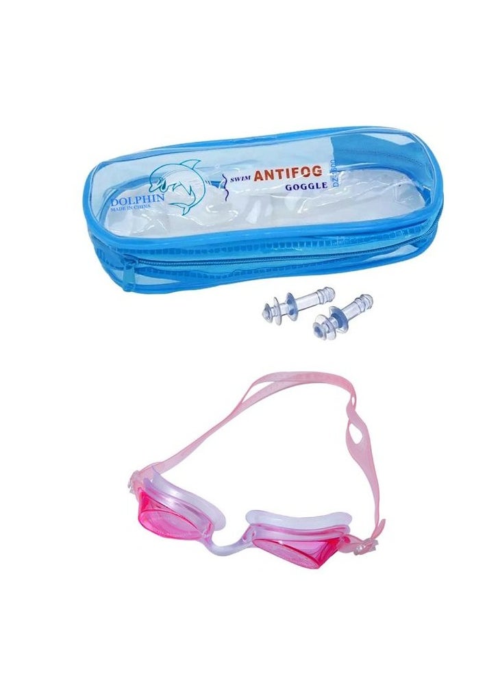 Generic Anti-fog Swimming Goggles with Earplugs DZ-1600 - Rose  - Image 2