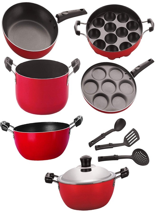 NIRLON Nonstick Heavy Gauge Aluminium Combo Set Cookware Set-9 Pieces [26_KD13_DKDB_AP_UP_Cass20_TP24_3SPN] - Image 1