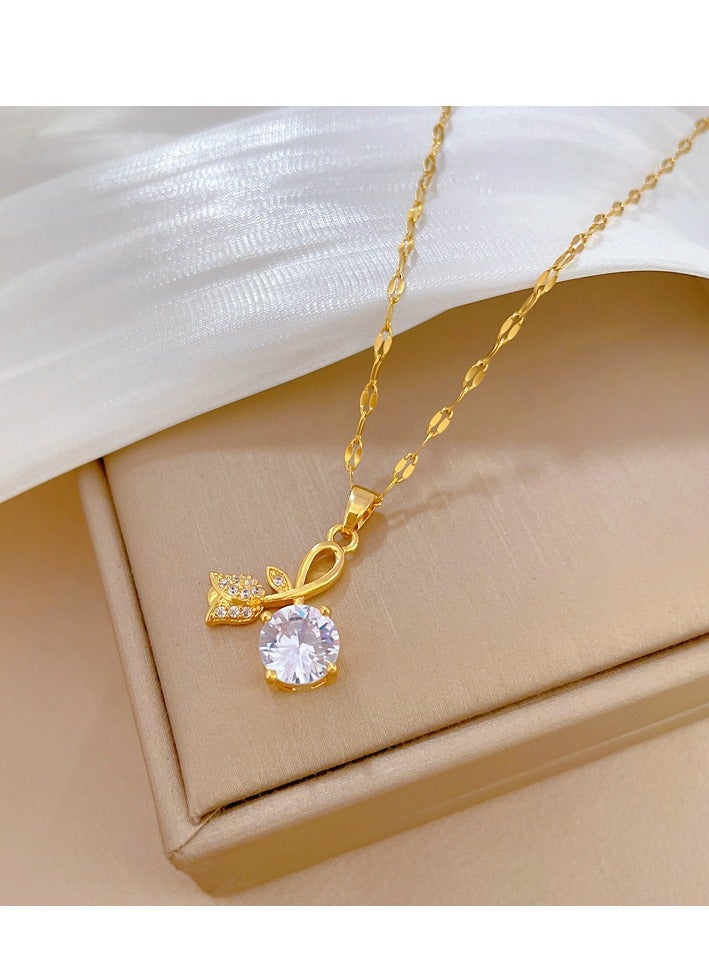Sparkling Flower Pendant Necklace,Fashion Jewelry Dress Accessories - Image 4