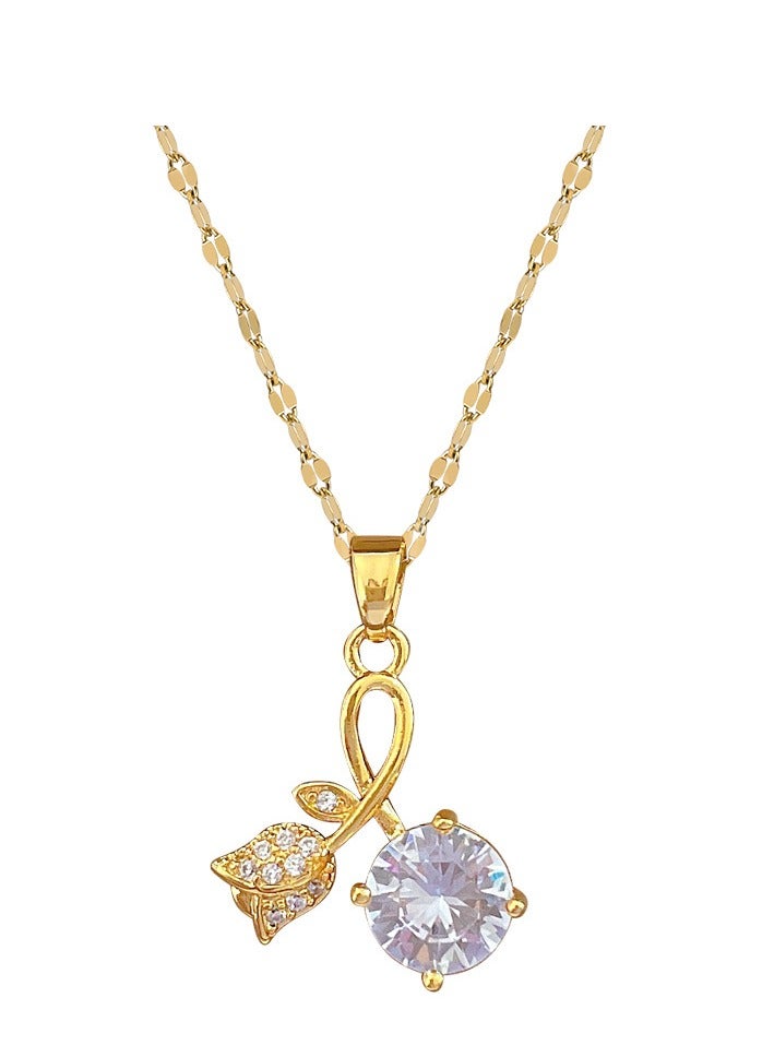 Sparkling Flower Pendant Necklace,Fashion Jewelry Dress Accessories - Image 5