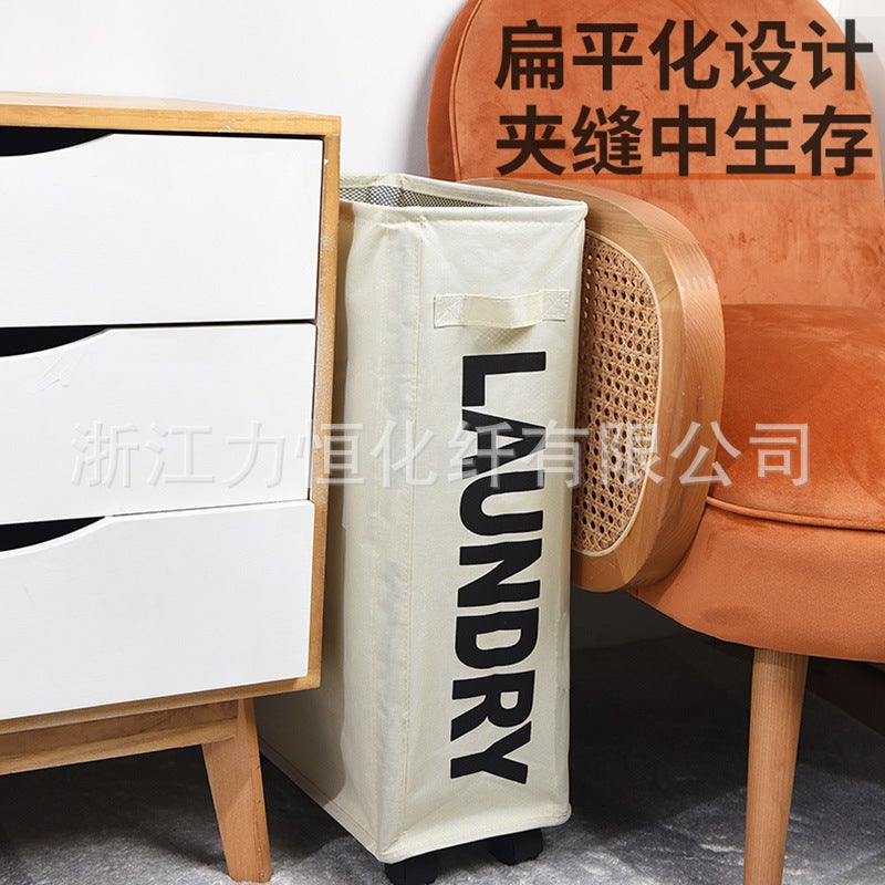 Yoga Mat Storage Box, Fabric Foldable Laundry Basket With Wheels, Storage Rack, Snack Organizer Basket With Wheels - Image 4