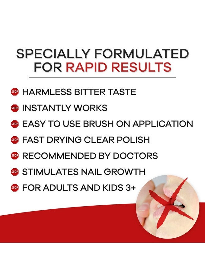 ايلي تشاز طلاء أظافر إيلي تشيس لعلاج قضم الأظافر، بطعم مر للغاية، 0.5 أونصة | توقف عن وضع أصابعك في فمك | آمن للبالغين والأطفال | يساعد على نمو الأظافر، صنع في الولايات المتحدة الأمريكية | خالٍ من ثنائي بوتيل هيدروكسي تولوين (DBP) وثنائي هيدروكلوريد (TPHP). - Image 2