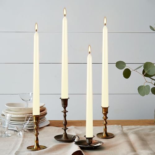 YOROXRG 36 Pack Ivory White Taper Candles, 7-8 Hours Burn Time, Unscented, Smokeless and Dripless, 0.8 x 10 Inch Dinner Candle Set for Household, Wedding, Party and Home Décor Candlesticks - Image 4