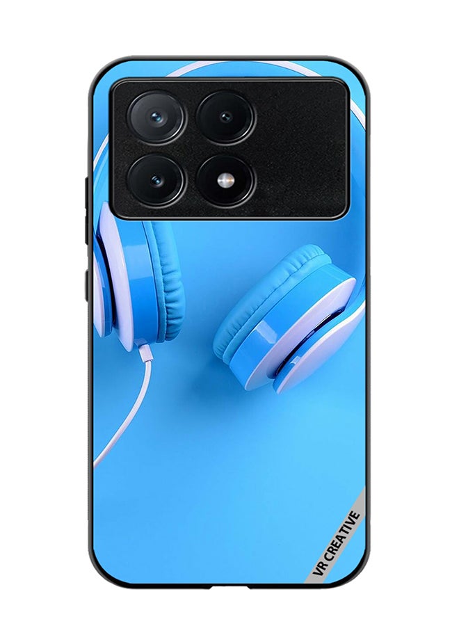 VR CREATIVE Protective Case Cover For Xiaomi Poco X6 Pro Music Headphones Design Multicolour - Image 1