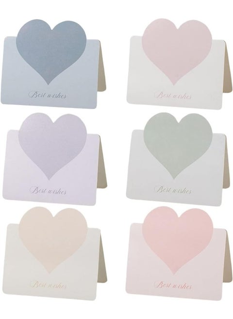 36 قطعة بطاقات تهنئة ملونة قابلة للطي على شكل قلب حب، بطاقات تهنئة ملونة رومانسية على شكل قلب فارغة، بطاقة تهنئة بالزهور، بطاقة تهنئة بالزهور، بطاقة تهنئة بأعياد الميلاد، بطاقات شكرًا بطاقات تهنئة بالأعياد لجميع أنواع بطاقات التهنئة