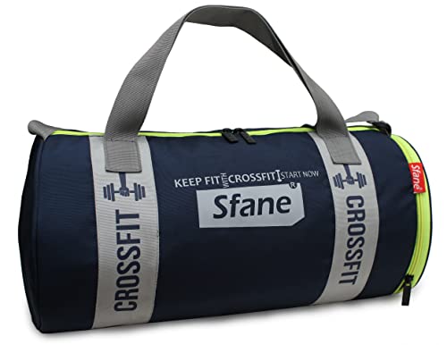Sfane Gym Bags for Men with Separate Shoe Compartment Sports Gym Bags for Women Unisex Duffle Bags for Gym for Carry & Travel Adjustable Duffel Bags Sports Bag - Navy Blue & Grey. - Image 2