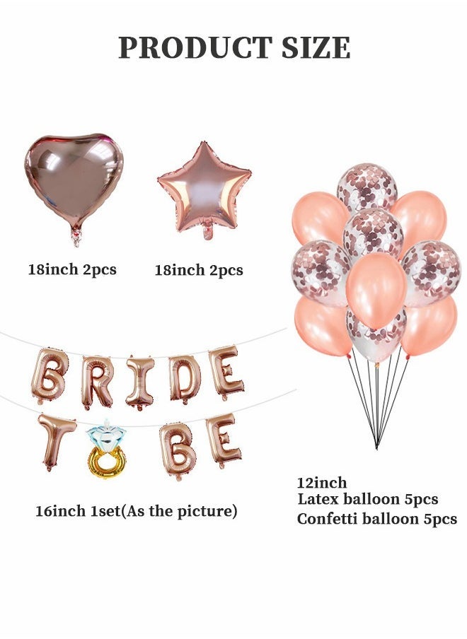 GROIC Engagement Decoration Balloons, BRIDE TO BE Balloons Wedding Proposal Decorations, Bachelor Party Decorations, Rose Gold Balloons Clear Balloons Set - Image 2