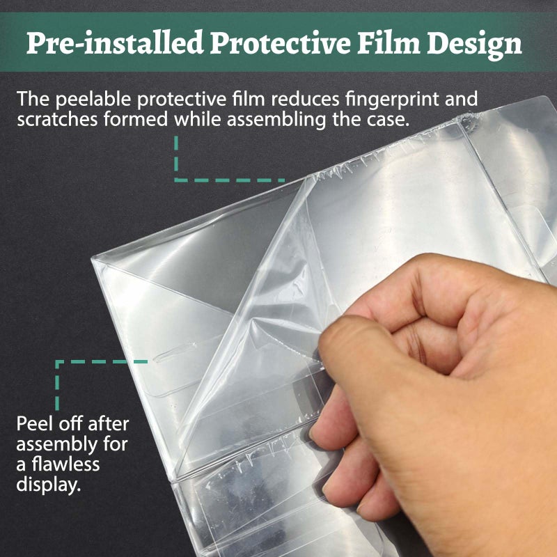 Botyboty 100 Pack Clear Protectors Case Compatible with Funko Pop Protector Case for 4 Inch Figures Collectibles Heavy Duty Crystal Plastic Protector Cases with Protective Film Locking Tabs Auto-Lock Bottom - Image 5