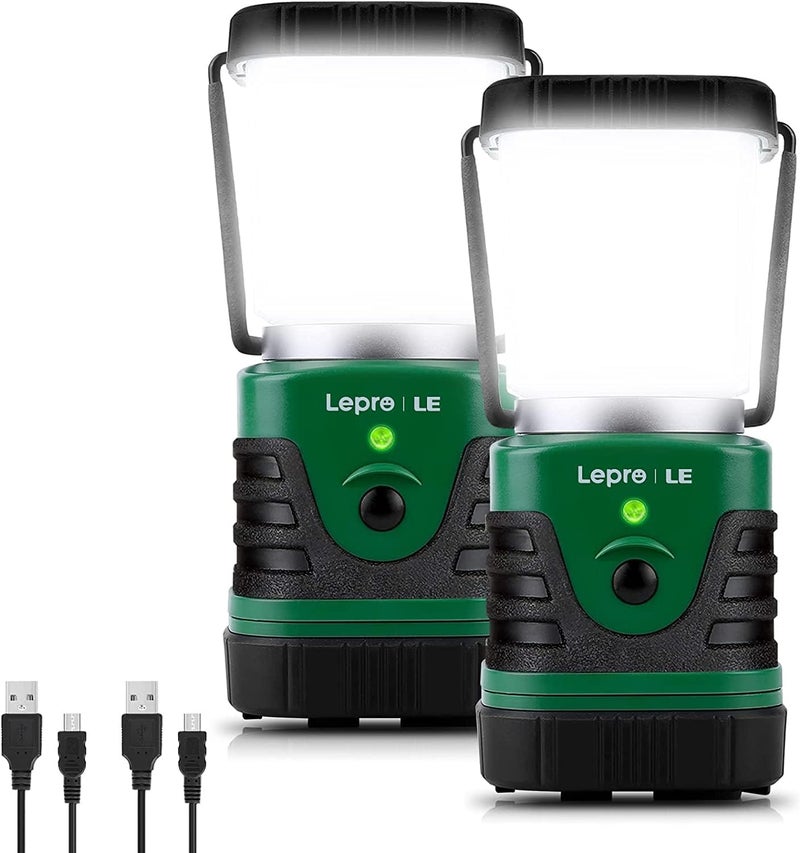 Lepro Lighting EVER 1000LM LED Camping Lantern Rechargeable, 4400mAh Power Bank, Camping Essential with 4 Light Modes, IP44 Waterproof Lantern Flashlight for Hurricane Emergency, Hiking, USB Cable Included - Image 1