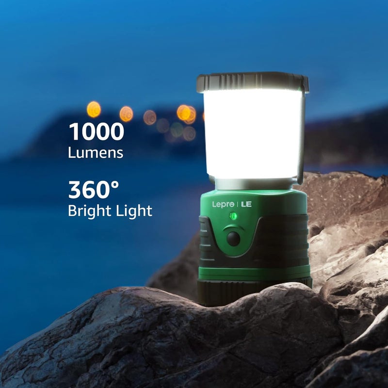 Lepro Lighting EVER 1000LM LED Camping Lantern Rechargeable, 4400mAh Power Bank, Camping Essential with 4 Light Modes, IP44 Waterproof Lantern Flashlight for Hurricane Emergency, Hiking, USB Cable Included - Image 2