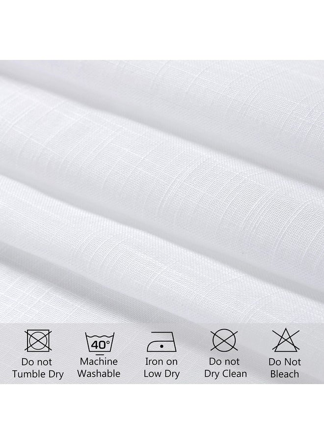 Encasa XO Cotton Linen Solid Sheer Curtains with Eyelet Rings, Linen Textured Curtains for Long Door Set of 2 -White- 9 ft (140x274 cm) - pzsku/Z79C407C6624288AA425AZ/45/_/1737721156/7305df44-eb66-4470-b47d-cd396d733ac3