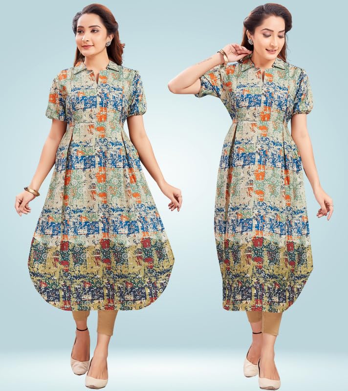 RITIJYA Feeding Relaxed Fit Kurtis For Women with Zip | Straight Maternity Pregnancy Dress For Nursing Mothers | Viscose Rayon | Maternity Wear Feeding Dress Tops (9243_40,Blushy Green), Large - Image 5