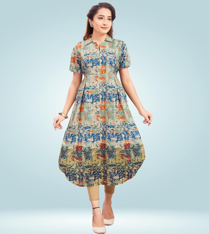 RITIJYA Feeding Relaxed Fit Kurtis For Women with Zip | Straight Maternity Pregnancy Dress For Nursing Mothers | Viscose Rayon | Maternity Wear Feeding Dress Tops (9243_40,Blushy Green), Large - Image 4